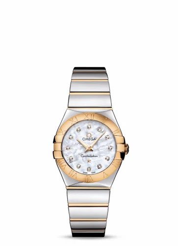 Omega Constellation Quartz 27 Polished Stainless Steel / Yellow Gold / MOP 123.20.27.60.55.004 (12320276055004)
